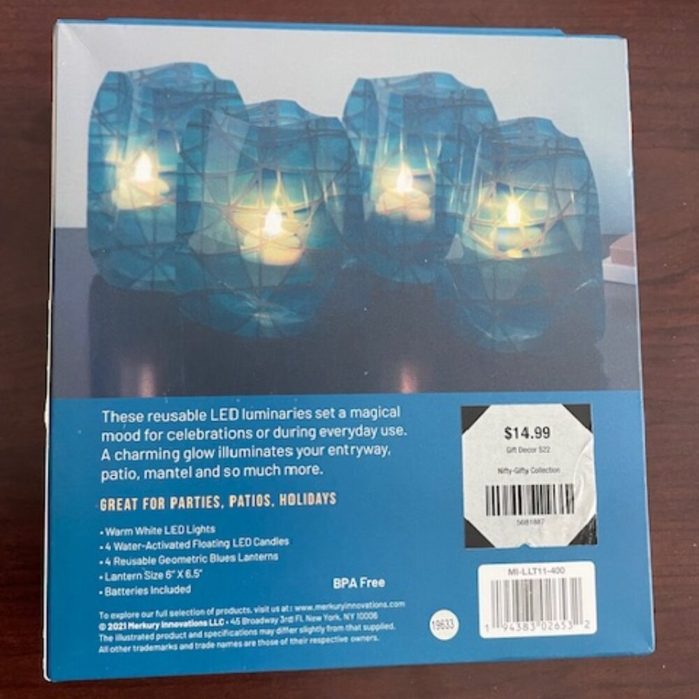 NEW Glowing LED Lanterns with Floating Flameless LED Candles 4pc PASTEL FLORALS - Picture 3 of 5
